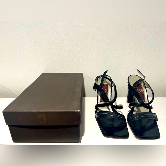 Giorgio Fabiani Black Leather Strappy Heels US 6 EU 36 1/2 made in Italy 🇮🇹 - Picture 2 of 9